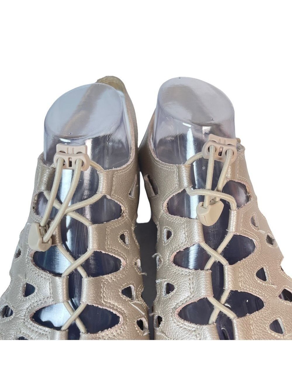 ABEO Gold Metallic Gladiator Sandals Bio System Hook Loop Comfort Women 9.5 - Picture 7 of 16